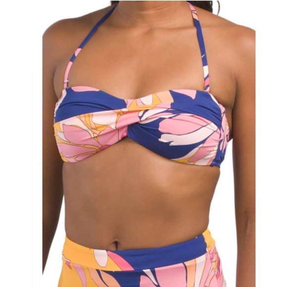 NWT Trina Turk Breeze Bandeau Top and High Waist Bottom 2 Piece Swimsuit Women's - Picture 1 of 14